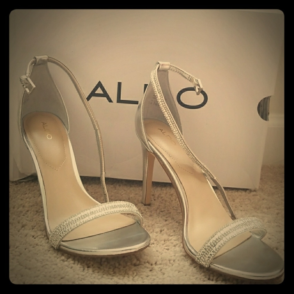 Aldo Silver high heeled sandal